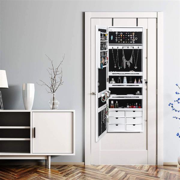 Non Full Mirror Wooden Wall Mounted Jewelry Storage Mirror Cabinet