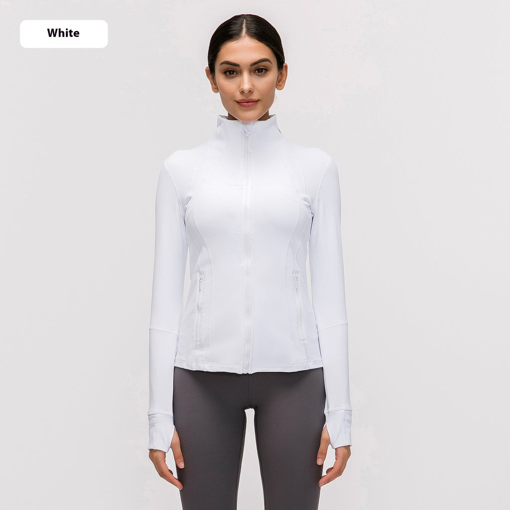 Yoga Sports Jacket Women Elastic Zipper Running Fitness Yoga Jackets