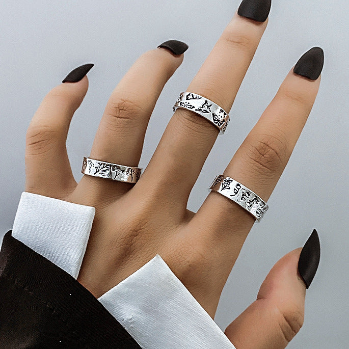 Fashion Personality Butterfly Snake Ring Suit Combination Opening