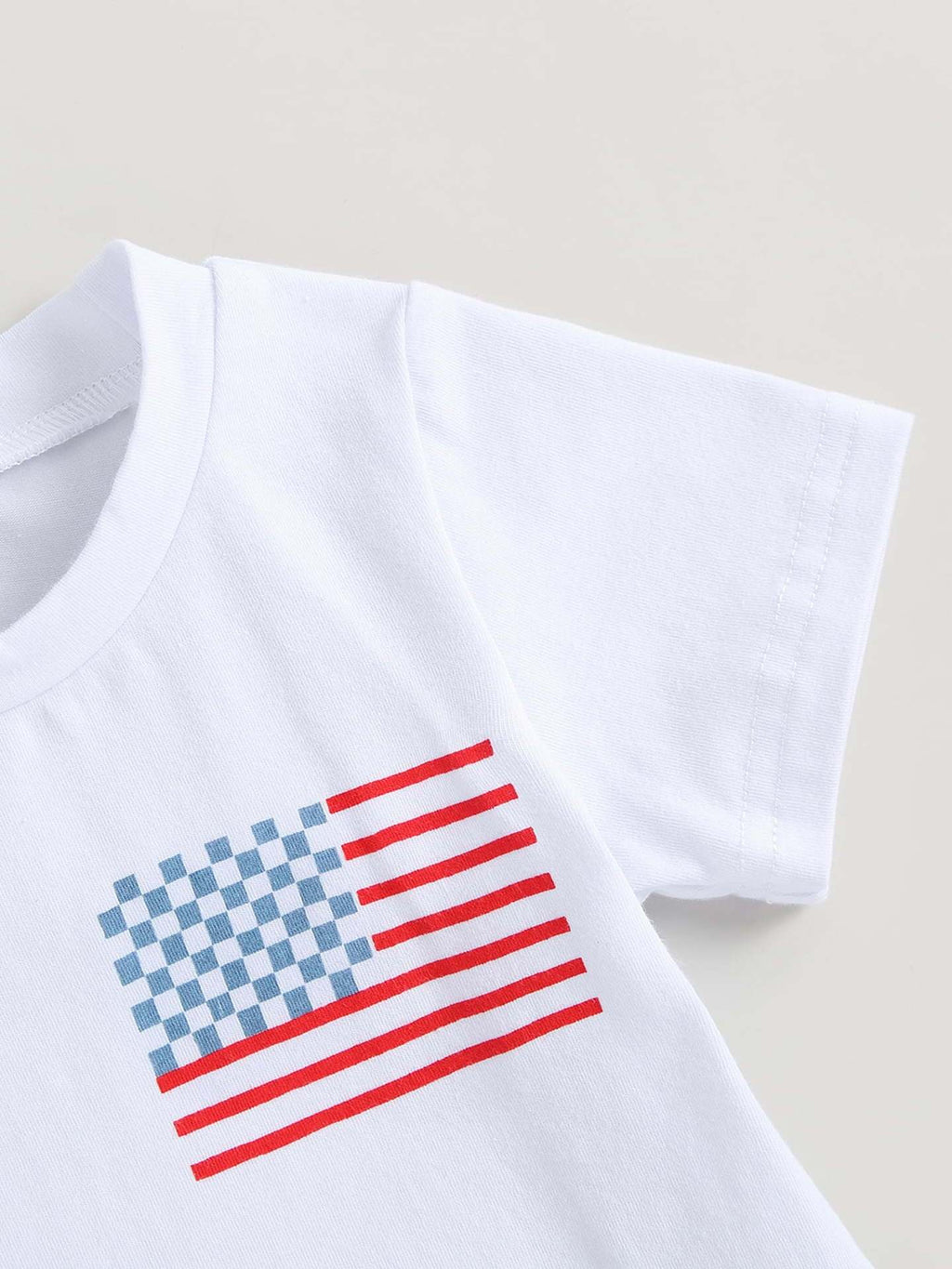 Baby Boy Shorts Short Sleeve Printed Chessboard Plaid Two-piece Set