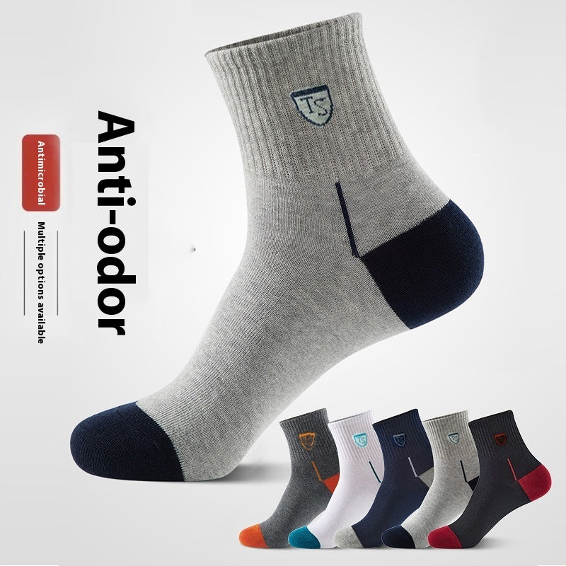 Sports Mid-calf Basketball Deodorant Men's Socks
