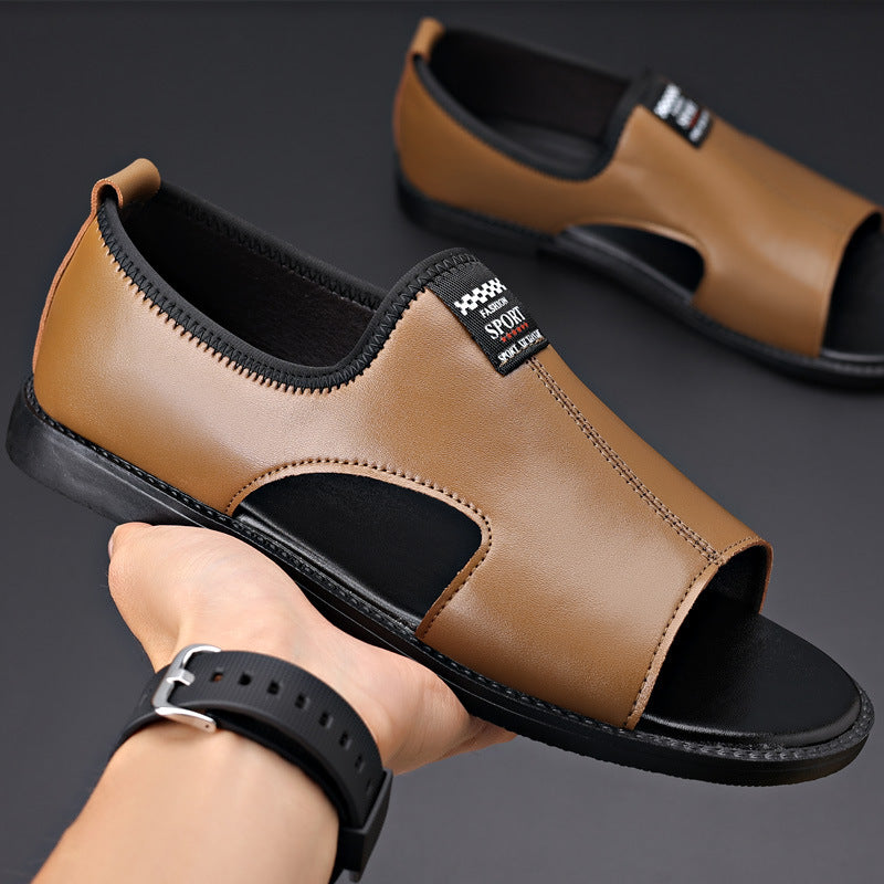 Roman Casual Sandals Soft Leather Non-slip Men