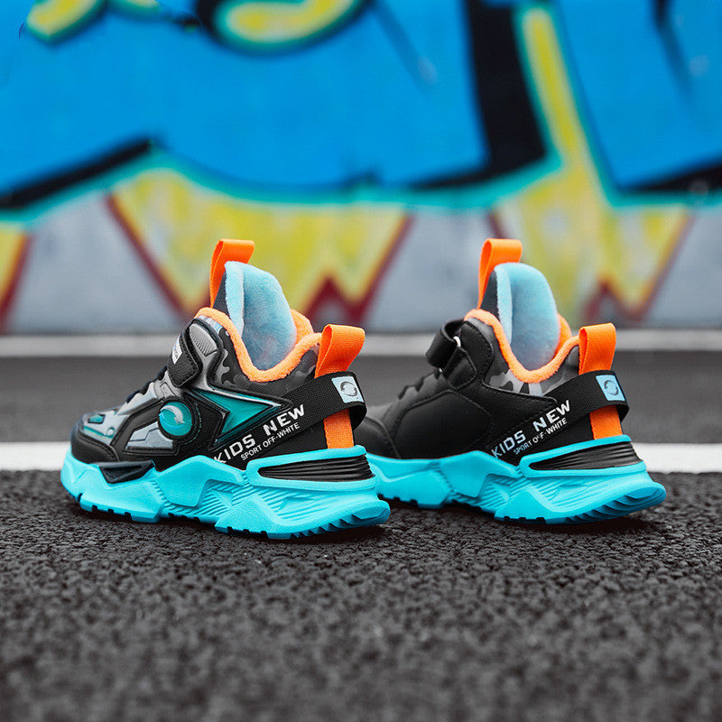 Boys' Sneakers New And Cool With Velvet Mecha