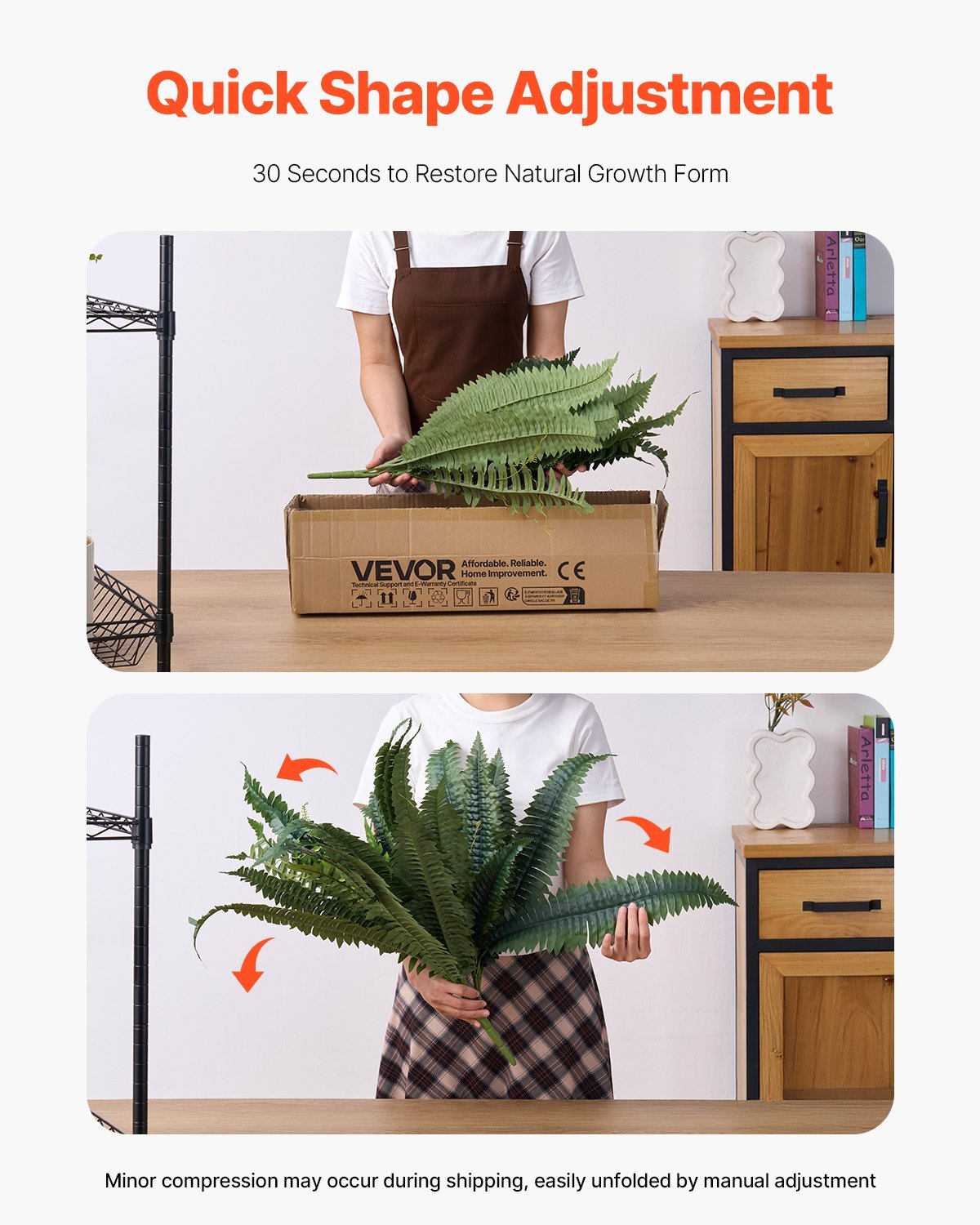 Artificial Ferns 1Pcs, 47 Inch Artificial Boston Ferns Plants, Faux Fern With 88 Branches, Artificial Plants Large For Outdoors Indoor Home, Office,Garden  Flowerpot Unincluded