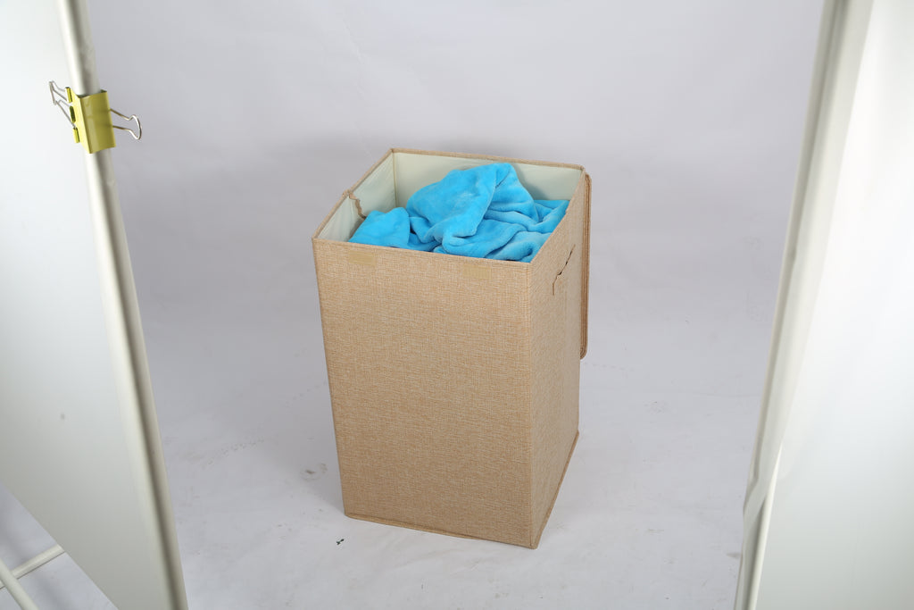 1Pc Foldable Laundry Hampers Washing Clothes Laundry Basket With Lid Handles Storage Organizer