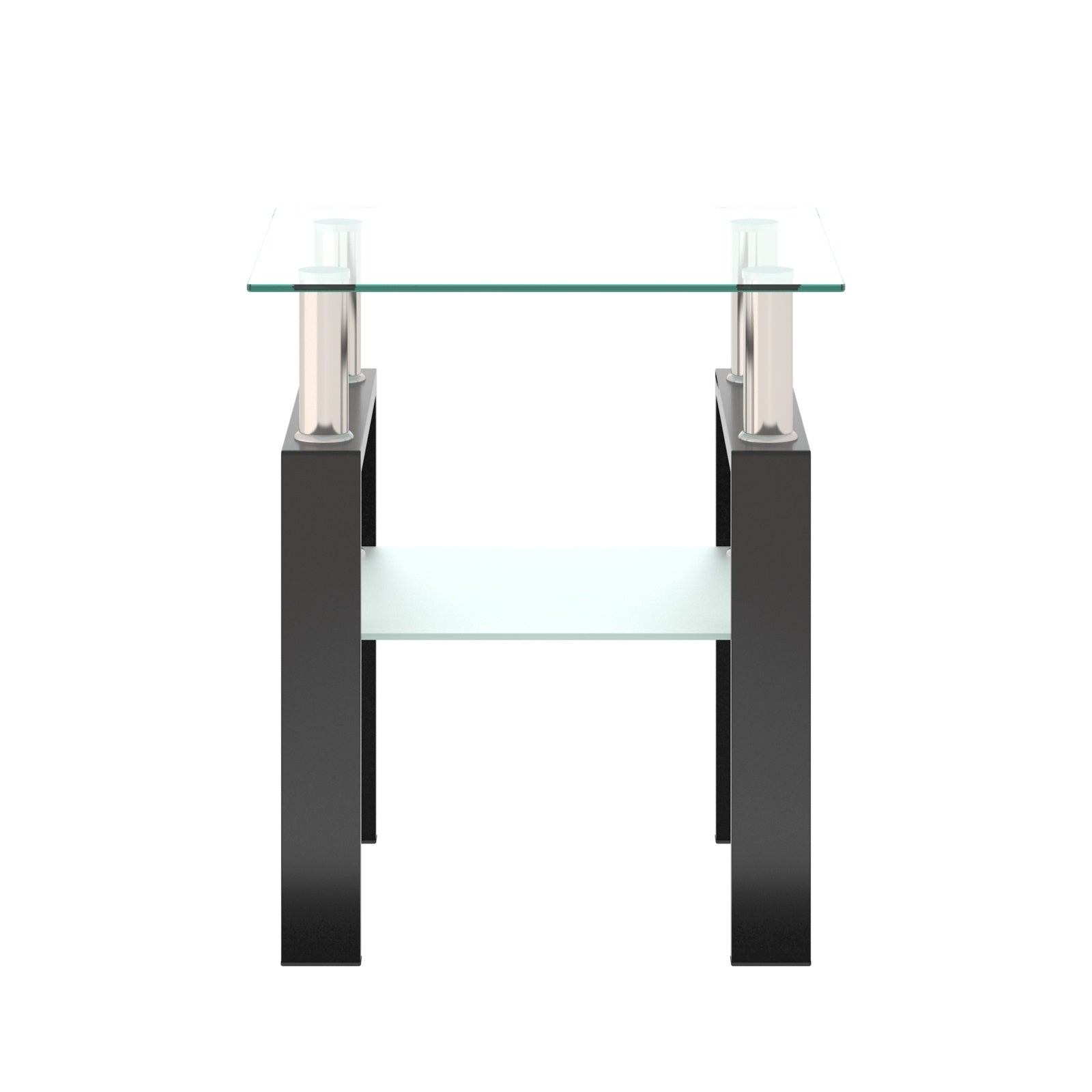 1-Piece Modern Tempered Glass Tea Coffee Table, Square For Living Room