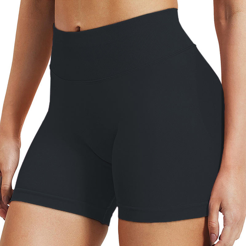 Women's Solid High Waist Sports Shorts, Breathable And Comfortable Tight Shorts With High Elasticity, Fitness Shorts, Women's Sportswear Worn Indoors And Outdoors