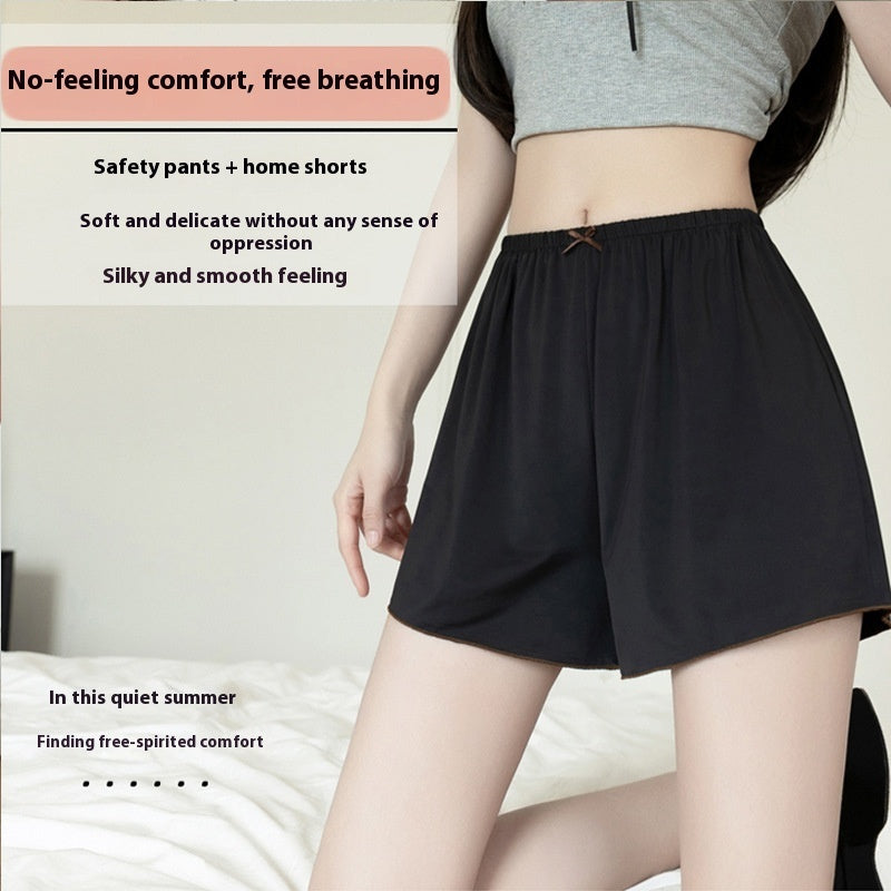 Ice Silk Safety Pants For Women Plus-sized Anti-exposure Bottom Shorts